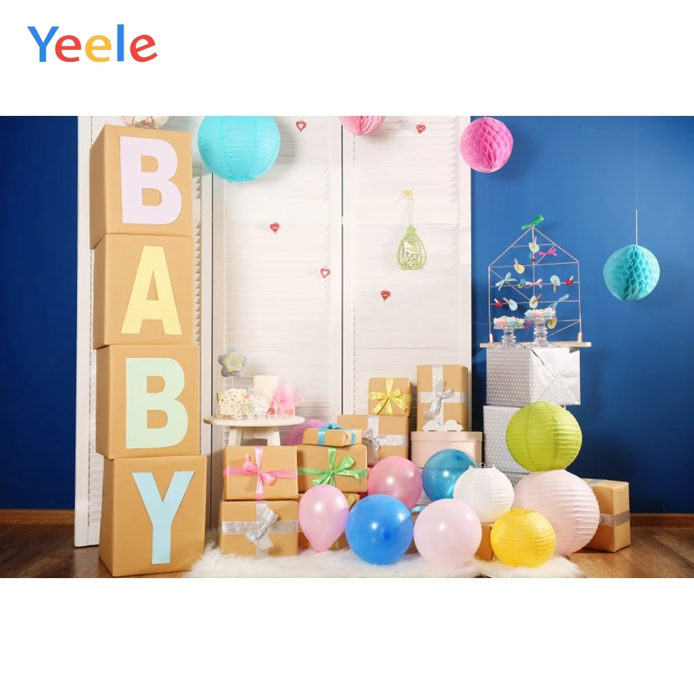 

Birthday Party Newborn Balloons Gifts Room Scene Baby Child Photographic Backdrops Photography Backgrounds For Photo Studio