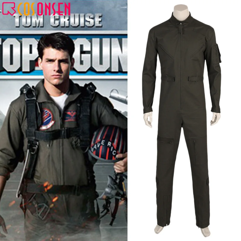 

Top Gun Cosplay Costume Flight Pilot Jumpsuit Adult Army Soldier Suit for Halloween All size COSPLAYONSEN