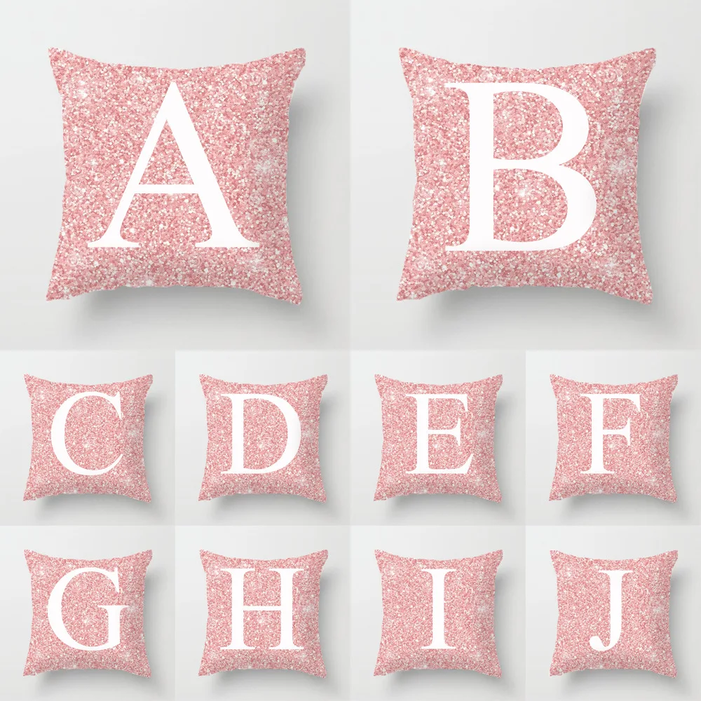 45x45cm sofa cushion pink bling letter sofa cushion with core backrest pillow throw pillow