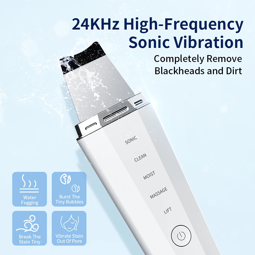 ANLAN Ultraschall-Hautwäscher Ion Tiefenreinigung 45 ℃ Heat EMS Facial Lifting Ultraschallreiniger Peeling Hautpflegegerät