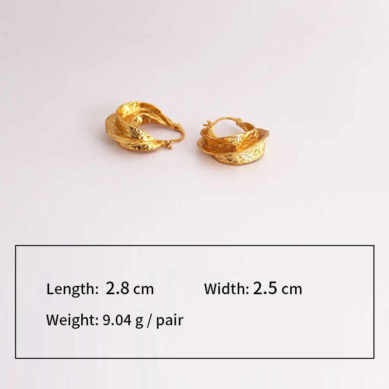 Earrings for Women Girls  2021 Trend Gold Metal Circle Hoop Earrings Irregular Unusual Jewelry Gift Swirl Piercing  Accesories