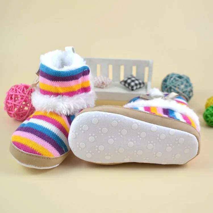 Pantoufles souples antidérapantes pour bébé garçon et fille, jolies chaussures de premiers marcheurs, chaudes, mode hiver