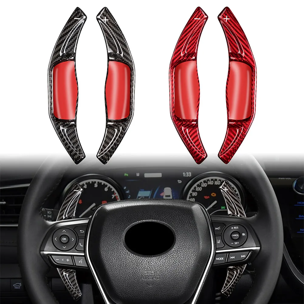 

2Pcs Carbon Fiber Car Steering Wheel Shifter Extensions Shift Paddles For Toyota Camry 2018-2020 Corolla 2019-2020 RAV4 2020