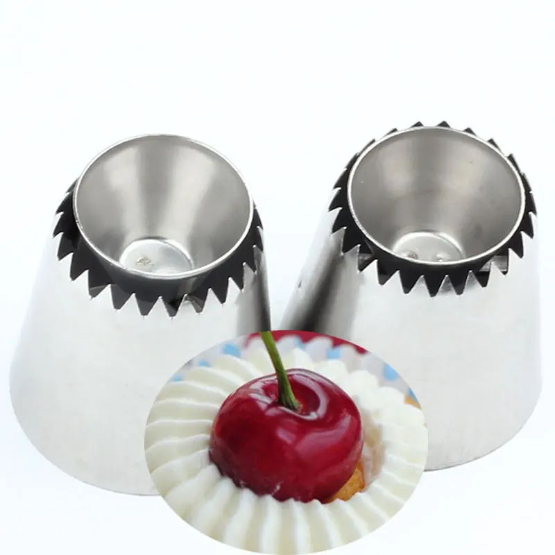 Sultan tube Russian Pastry Tip 2Pcs Icing Piping Stainlessl Steel Nozzles Large Icing Piping Nozzles Cupcake BakinTool