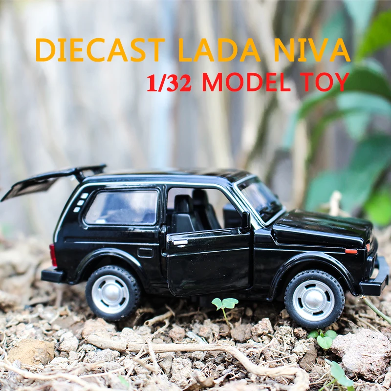 Coche de juguete lada niva fundido a presión con luz de sonido y función de retroceso