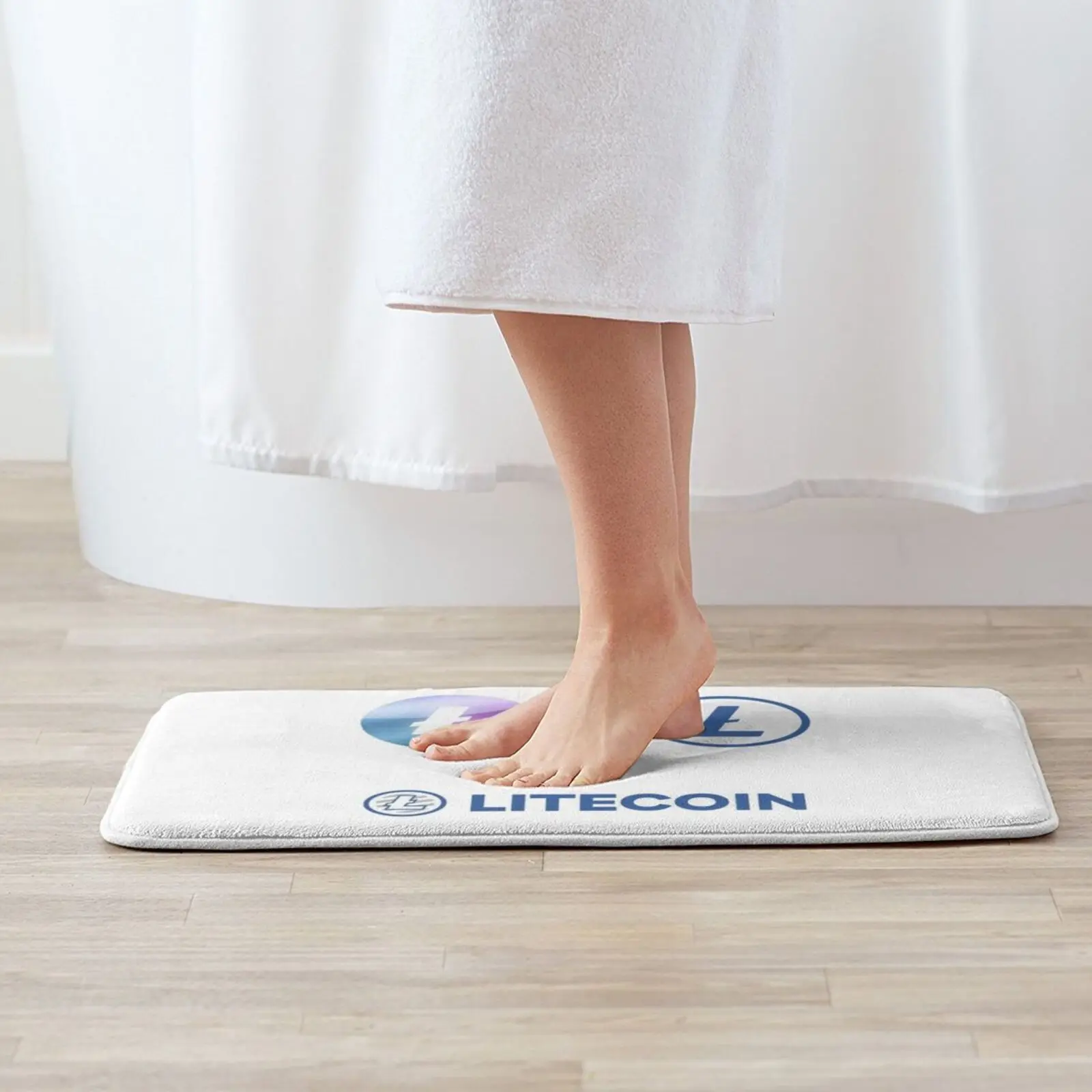 Litecoin Crypto-Litecoin Ltc Coin Entrance Door Mat Bath Mat Rug Fetty Wap American Rapper Fetty Wap Backwoods Anti-Slip