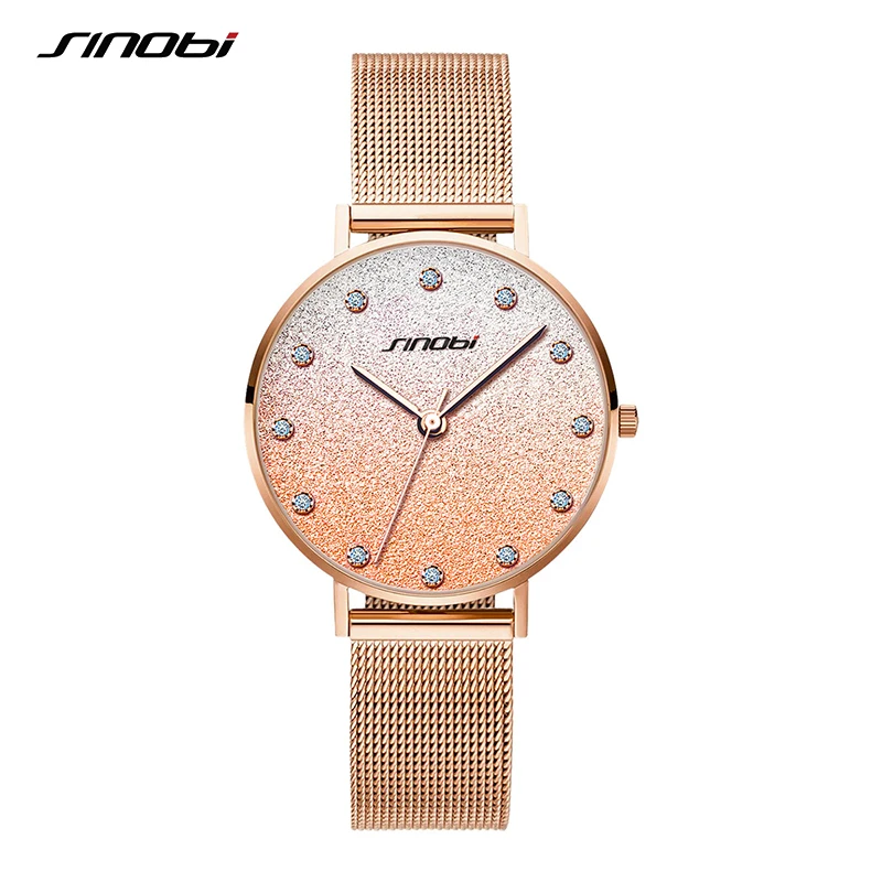 Sinobi Fashion Diamond Woman Watches Golden Elegent Women Quartz Wristwatches Ladies Gift Clock Relogio Feminino Dropshipping