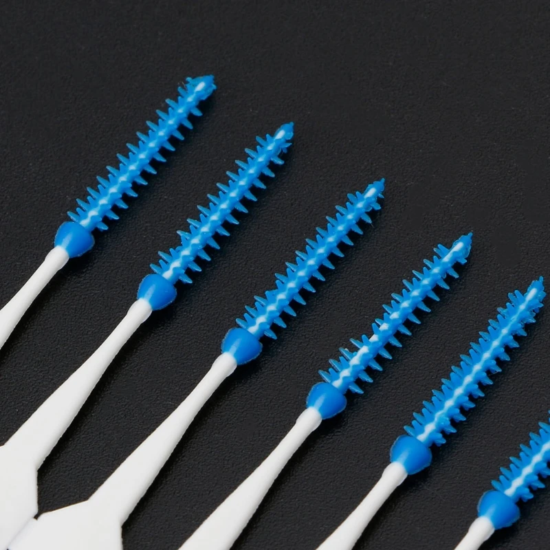 20/40/120/200pcs Double Floss Interdental Brush Picks Head Hygiene Dental Silicone Toothpick Cepillo Interdental Drop Shipping