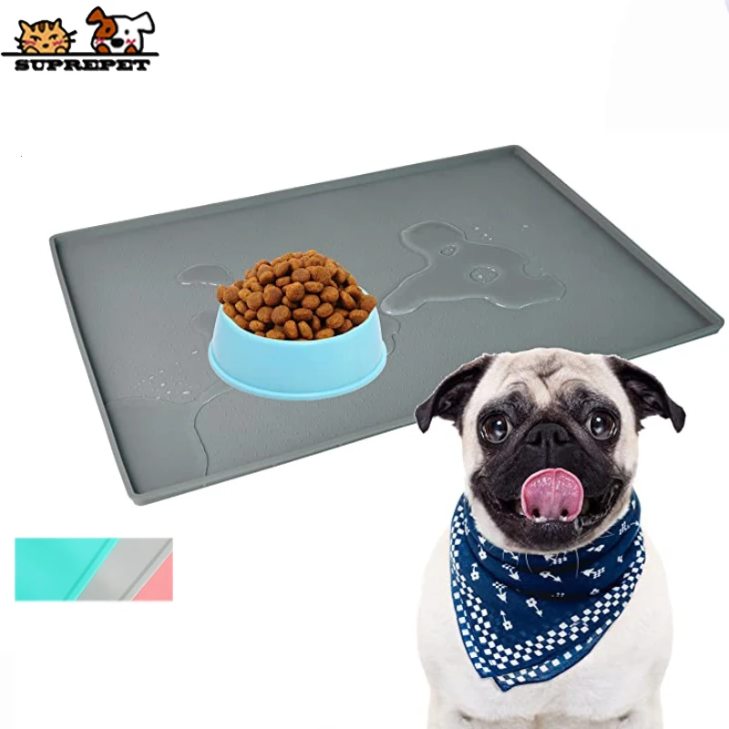 SUPREPET Waterproof Dog Placemat Non-slip Silicone Cat Feeder Pad Dog Bowl Mat Puppy Feeding Placemat  Pet Food Pad Easy Wash