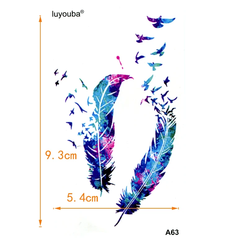 Feather Swallow Waterproof Temporary Tattoo Men Beauty Tatuagem Henna Tattoo Tatuajes  Tatoo Flash Kids Stickers