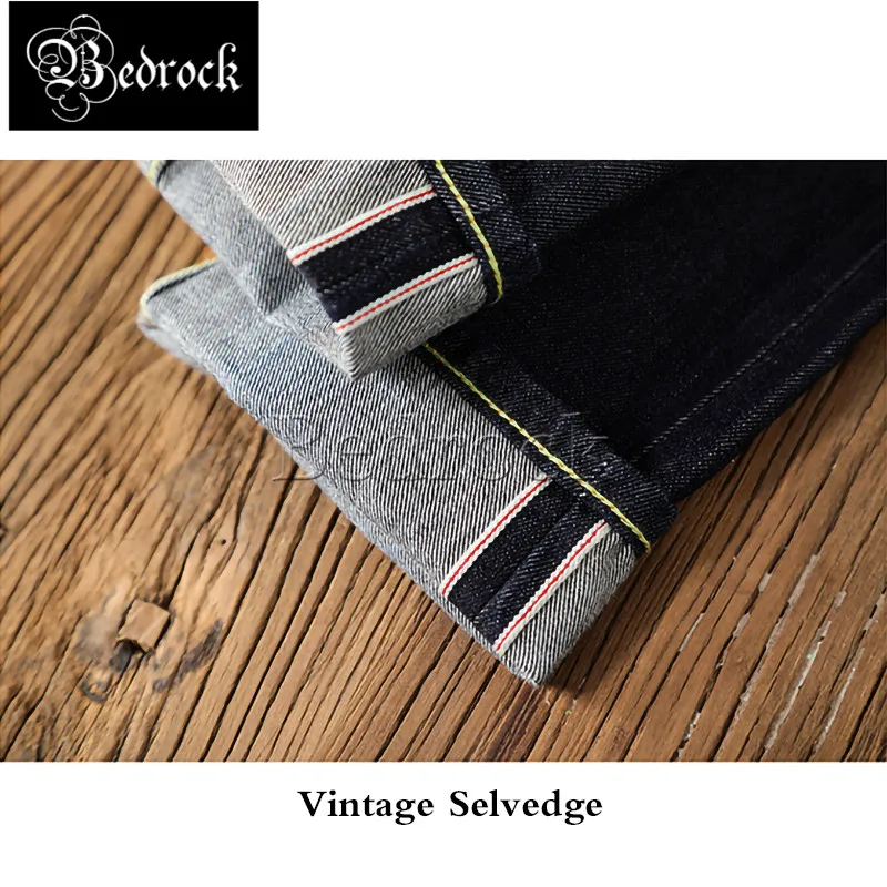 MBBCAR 14oz classic simple selvedge jeans slim fit Raw Denim jeans comfortable washed jeans vintage casual pencil pants 7313