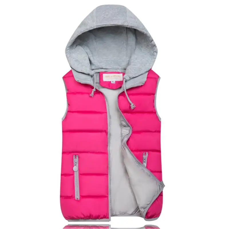 

Women Autumn Winter Vest Pink Black Warm Wadded Hooded With Zipper Waistcoat Plus Size 3XL Casual Short Jacket 10 Colors