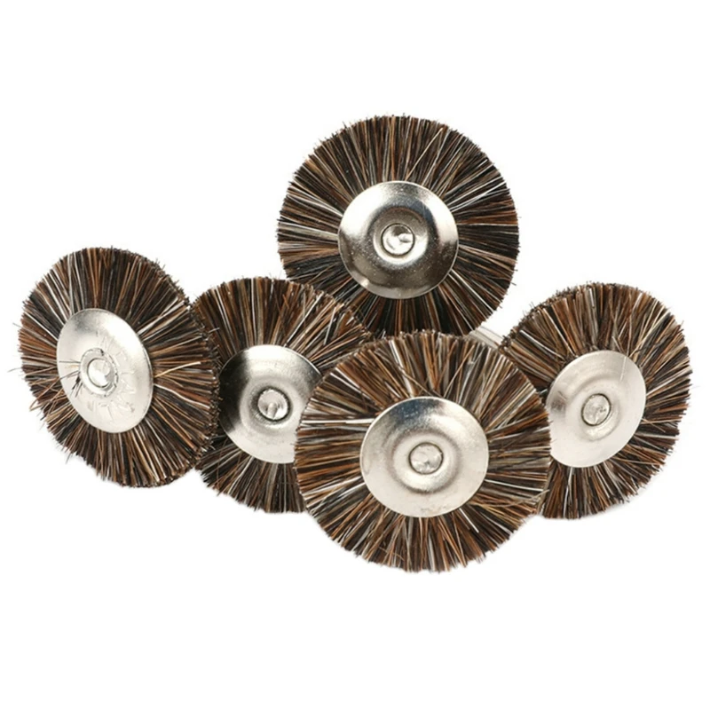 100PCS Polishing Accessories 25MM Horse Hair Brush Polishing Wheel Rotary Tools Brushes Wheel Kit Polish Tool 3MM Shank