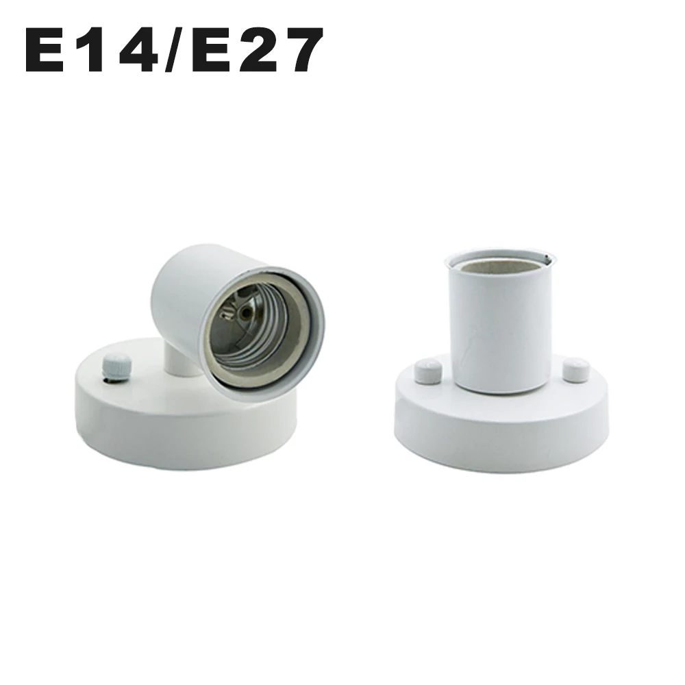 E27 Lamp Holder 180 Degree Steerable E14 Ceiling Plate Iron Pendant Light Base High Temperature Resistant Ceramic Screw For Bulb