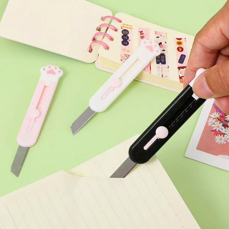 1pc Cat Paw Handle Utility Knife DIY Art Tool Kits Cutter Letter Opener Students Stationery Paper Knife School Supplies