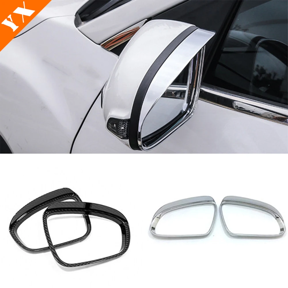 

Car Side Door Rear view Turning Mirror Eyebrow Cover Trims For Hyundai Kona Encino 2017-2023 Accessories Chrome Carbon 2pcs