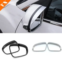Car Side Door Rear view Turning Mirror Eyebrow Cover Trims For Hyundai Kona Encino 2017-2023 Accessories  Chrome Carbon 2pcs