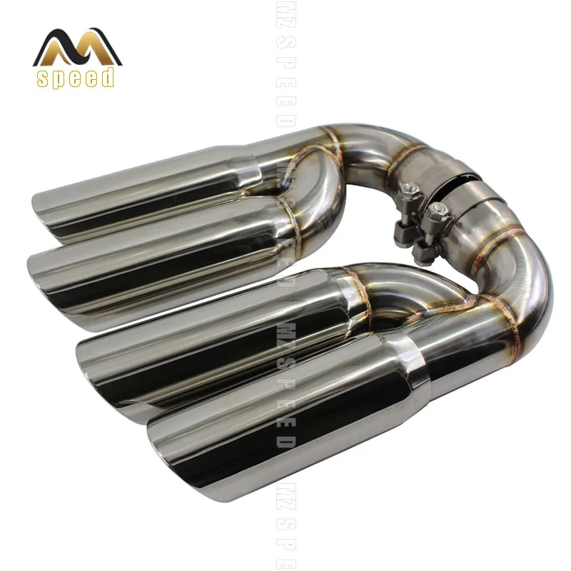 Automobile stainless steel muffler H shape double tube tail throat is suitable for Volkswagen audi Q7 double tube muffler