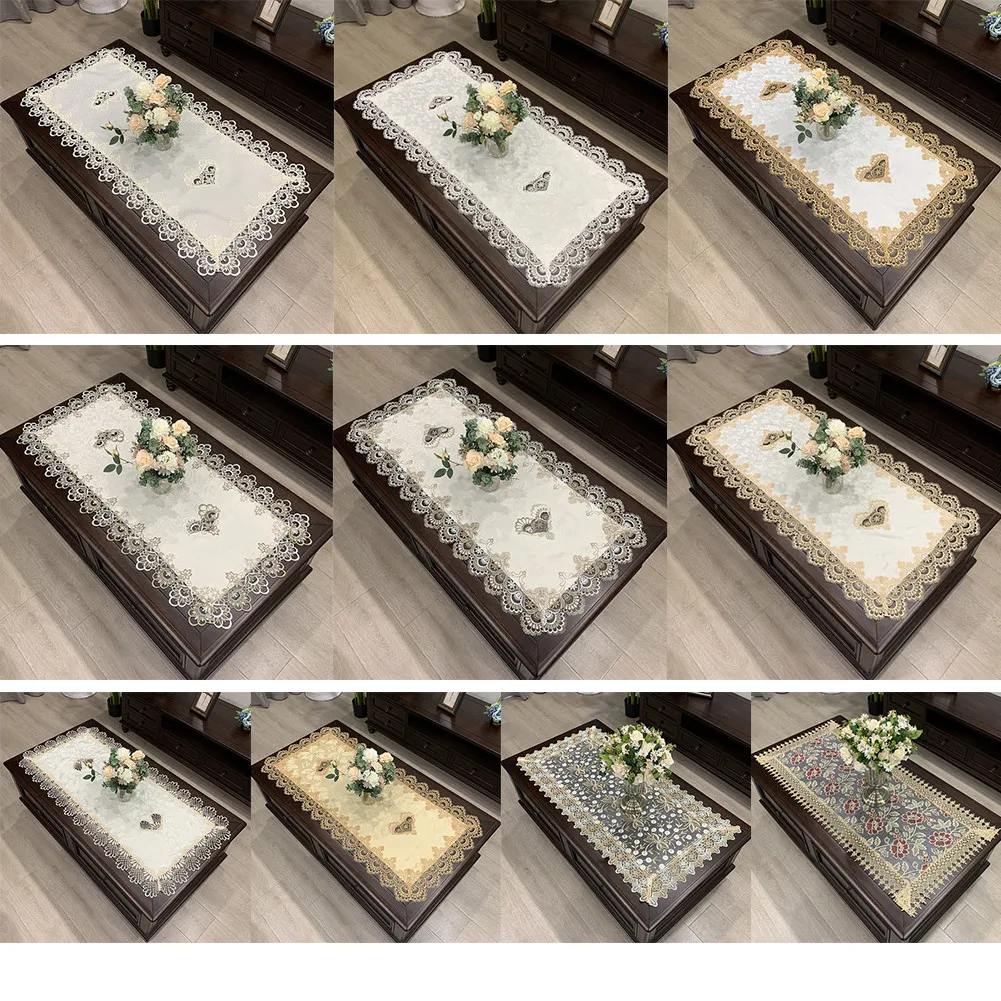 50x100cm Rectangle European Embroidered CoffeeTablecloth Western Tea Table Cloth Kitchen Dinning Table Cover Home Decor
