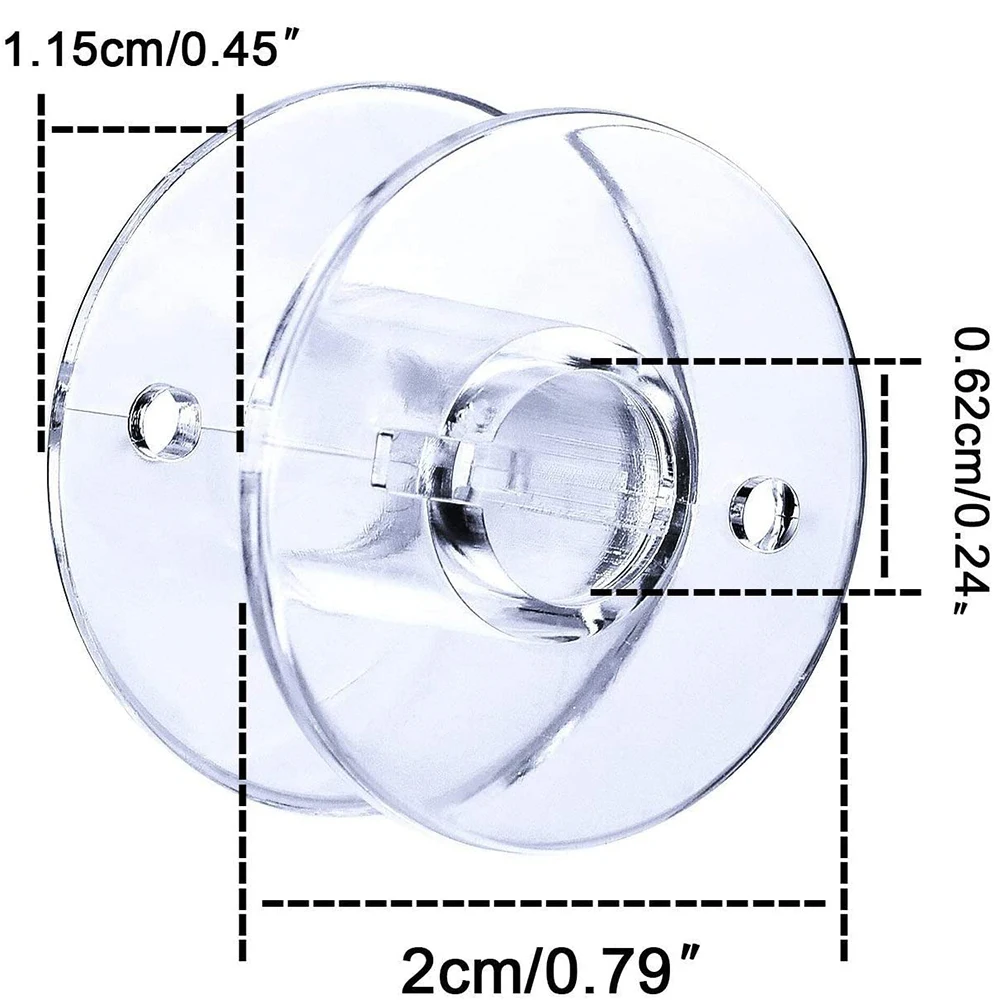 투명 재봉틀 보빈 스풀 액세서리 스토리지 케이스 플라스틱 재봉 보빈, 바느질 재봉 용품, 25 개