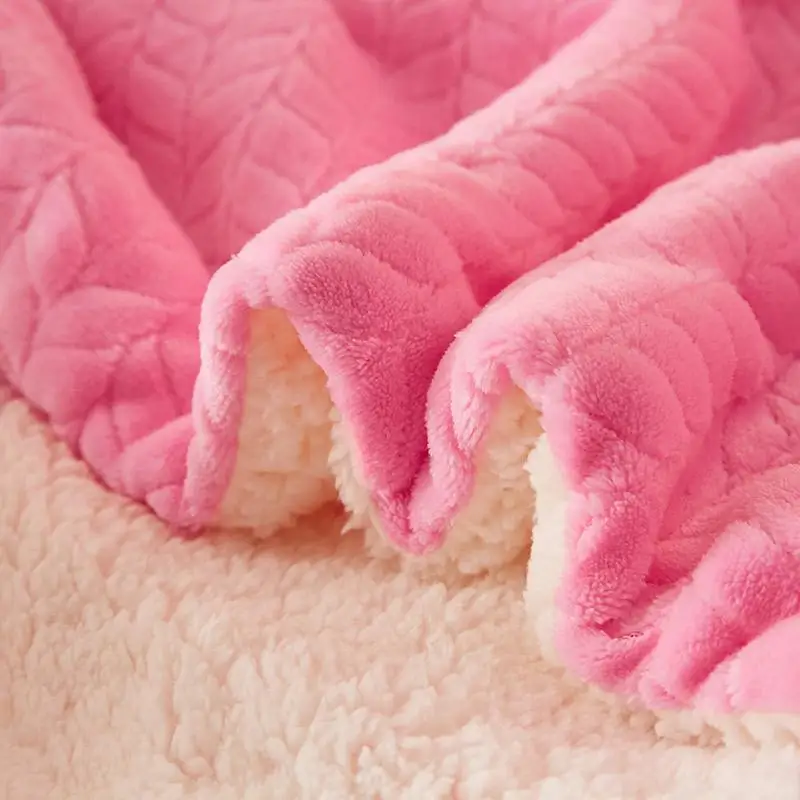 Pink white fleece blankets and throws Adult Thick Warm winter Cover Home Super Soft duvet king Blankets On Bed Christmas gifts