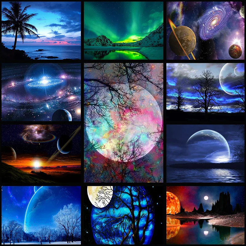 5D Diy Full Diamond Painting Psychedelic Nebula Space Mosaic Cross Stitch Kit Diamond Mosaic Home Decoration Diamond