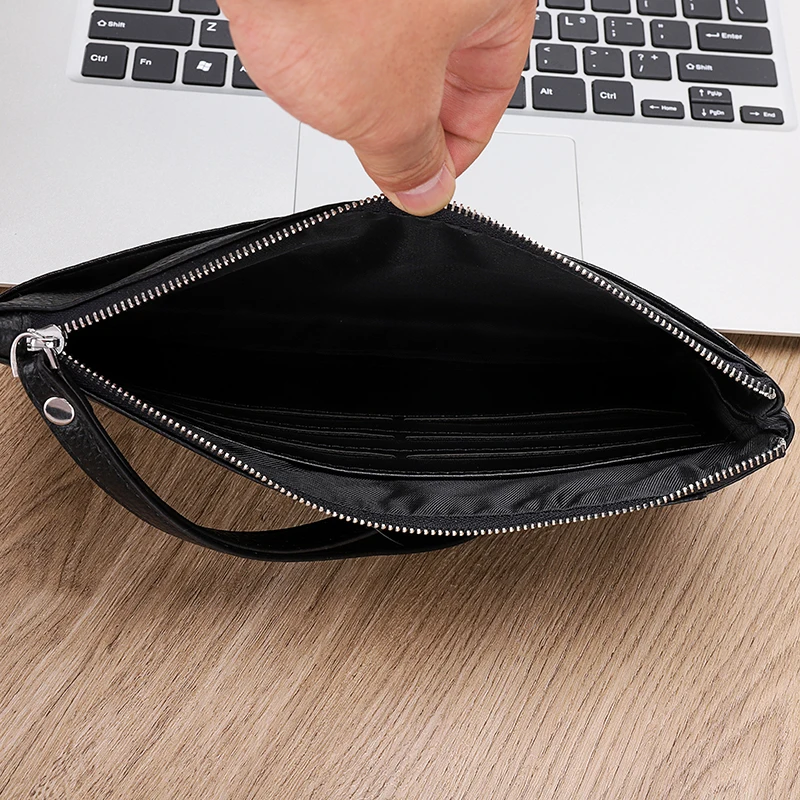 Genuine Leather Men Clutch Bag 2020 New Long Wallets Fashion Cowhide Man Clutches Purse Business Male Mobile Bag Cash Wallets