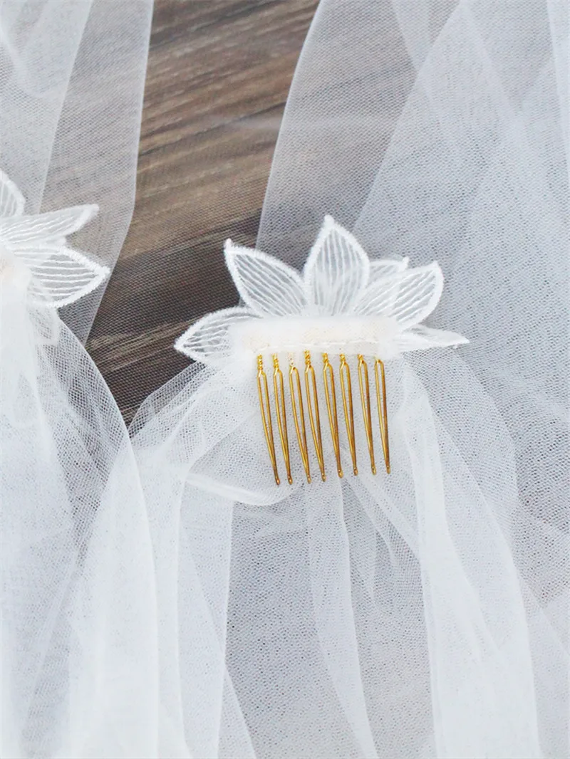 CC Hair Veil 100% Handmade Luxury Wedding Accessories for Bridal Women Marry Headdress Veils With Combs Flower Shape DIY V649