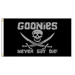 90x150cm 3x5FTS Never Say Die Goonies Pirate Flag Jolly Roger