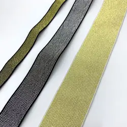 High quality gold and silver wire rubber band / wide and thick elastic band belt with 2.5-6cm accessories