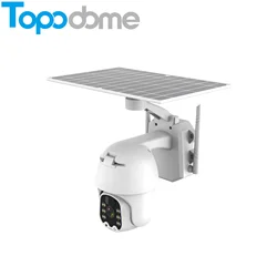 Topodome 2MP 1080P 3G4G SIM TF Card Voice Intercom Solar Panel Low Power Battery PIR Detection Color Night Vision PTZ IP Camera