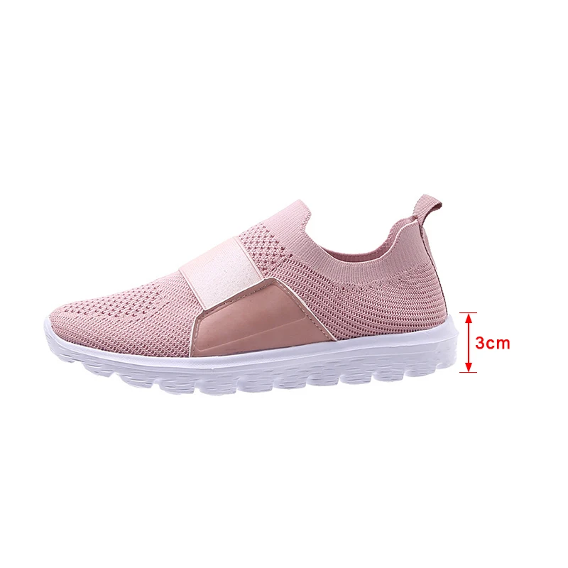New Style Women's Sneakers Ladies Jersey Shoes Flat Casual Summer Slippery Vulcanized Light Mesh Breathable Women's Running Shoe