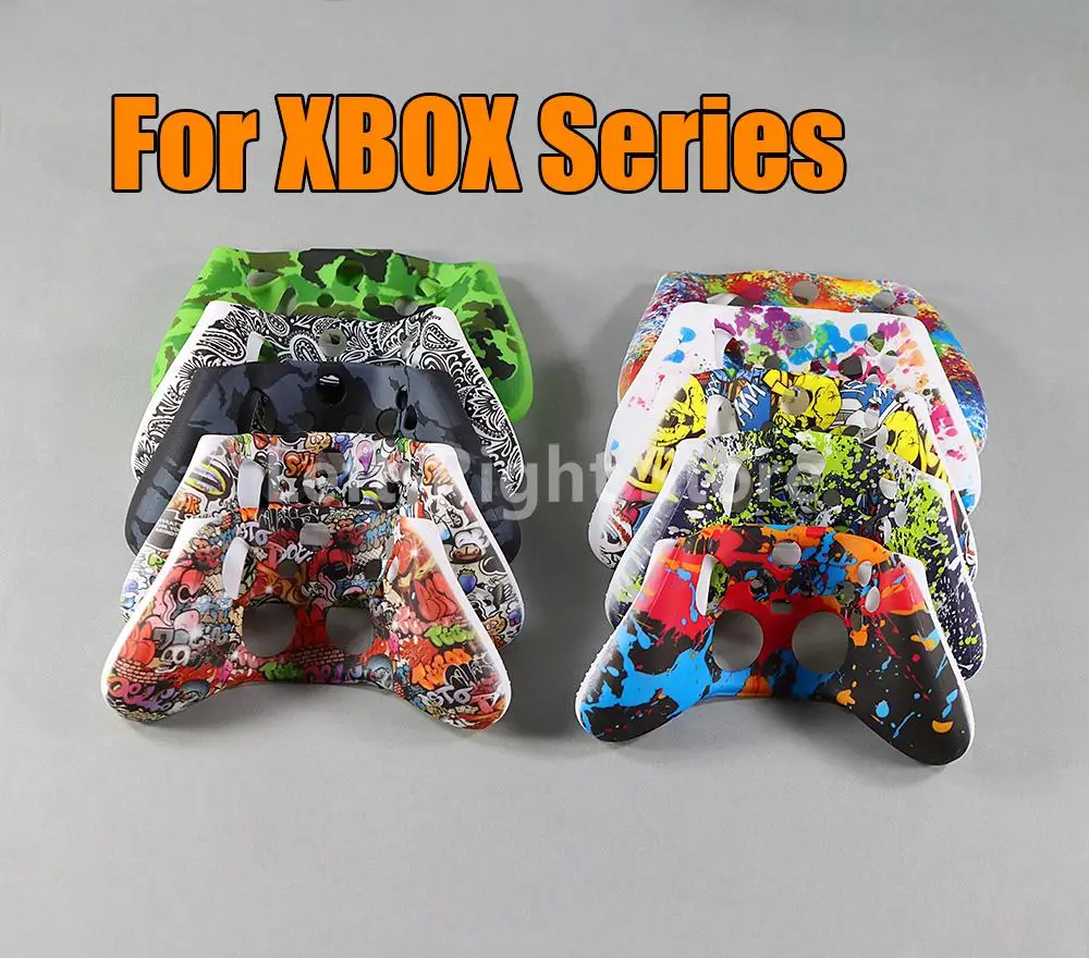 1pc transferência de água caso de silicone macio para xbox série x/s controlador pele protetora gamepad borracha pele joystick capa escudo