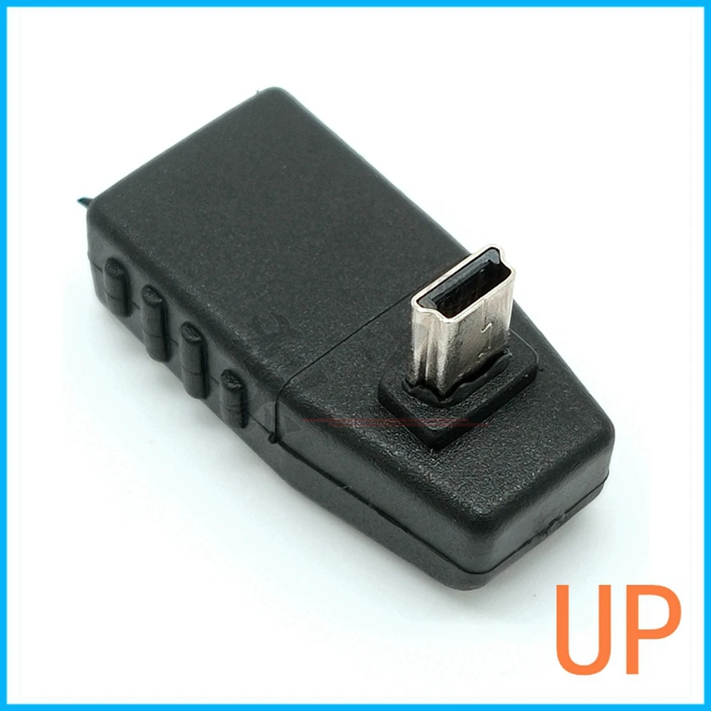 Mini USB 5PinชายUSBหญิง 90 องศาแปลงอะแดปเตอร์ข้อมูลสำหรับรถMP3 MP4 แท็บเล็ตโทรศัพท์U-Di