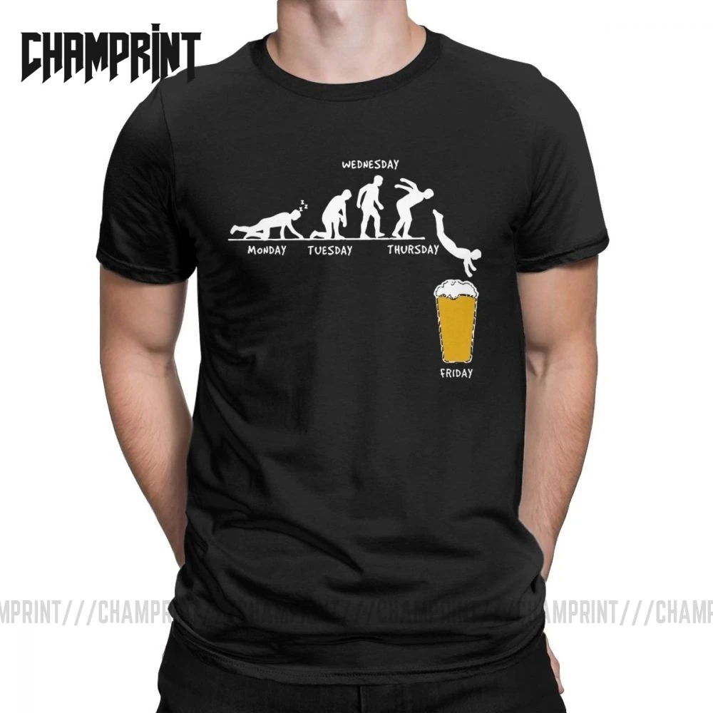 Man Week Craft Beer T Shirts 100% Cotton Drunk Tee Alcohol Drinking Clothes Funny Humor Graphic Short Sleeve Big Size T-Shirt