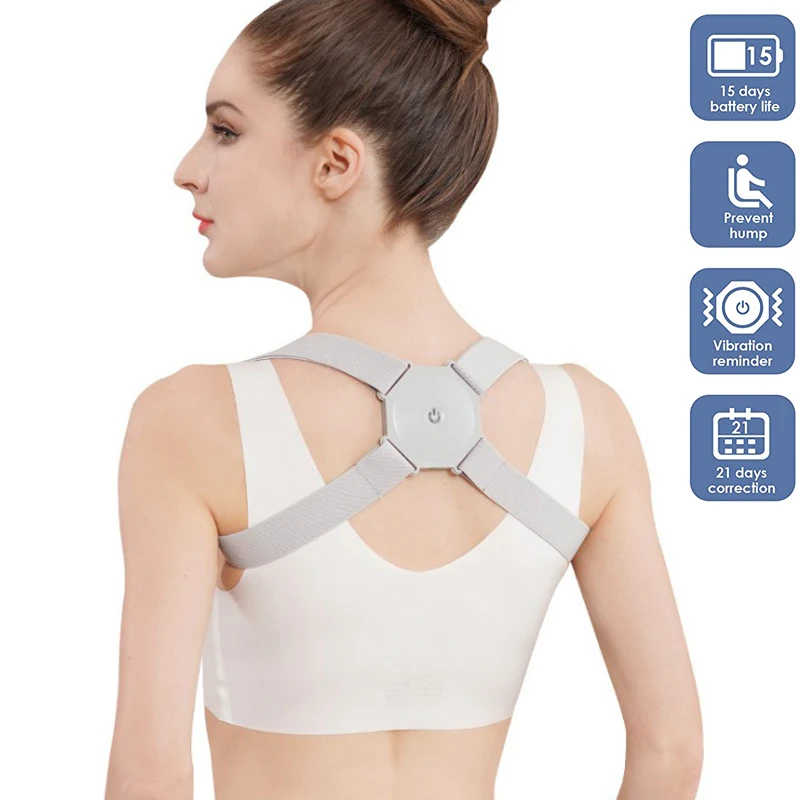 Adult Children Posture Corrector with Intelligent Sensor Vibration Reminder Adjustable Back Brace Support Smart Posture Trainer