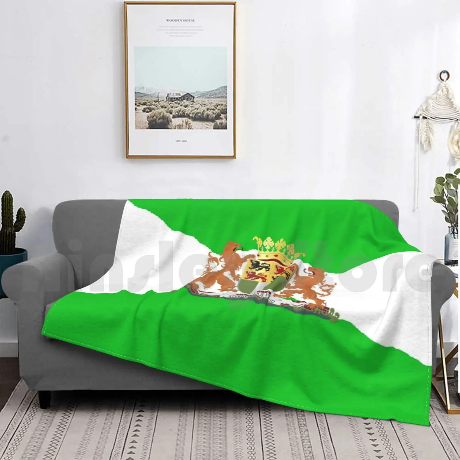 Curving Flag Of Rotterdam Blanket For Sofa Bed Travel Rotterdam Roffa Vlag Zuid Holland Holland Nederland The