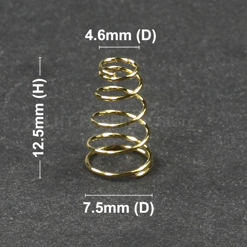 7.5mm (D) x 12.5mm (H) Gold Plated Spring (5 pcs)