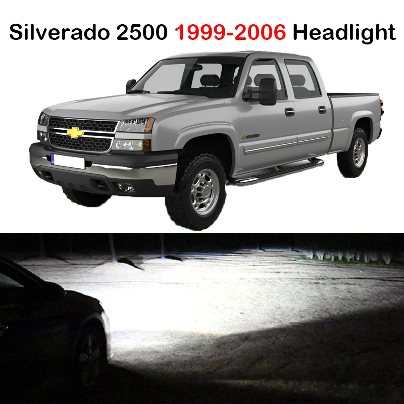 Xlights For 1999 2000 2001 2002 2003 2004 2005 2006 Chevy Chevrolet Silverado 2500 LED Headlights Bulb Low High Beam Canbus Lamp