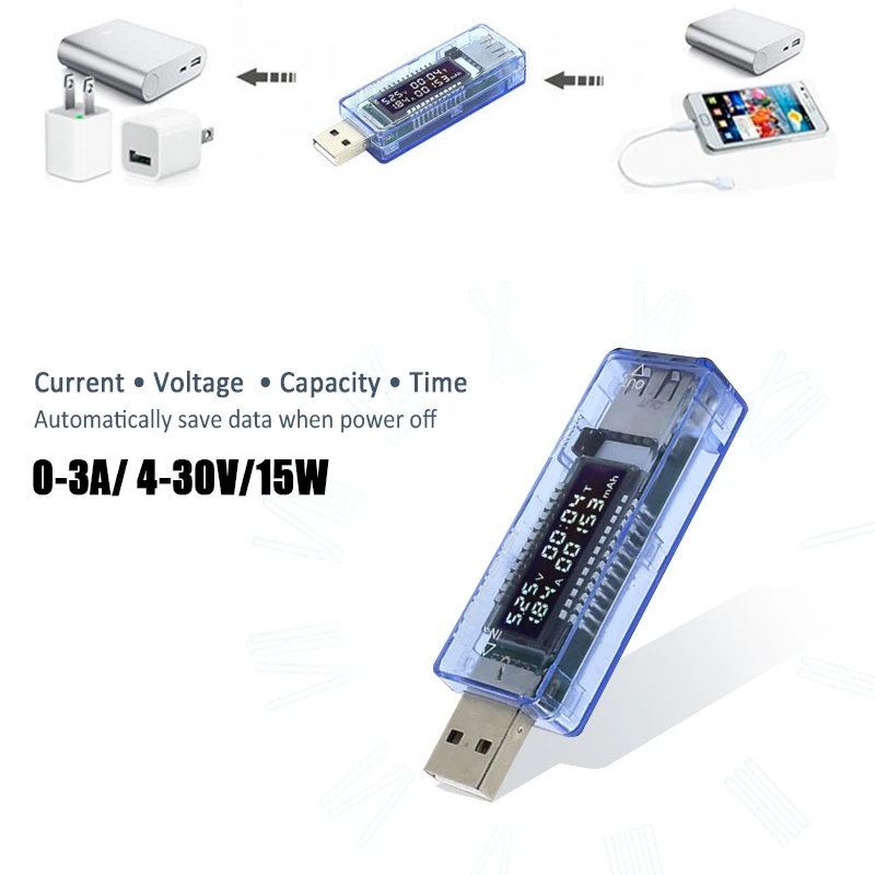 Tester USB 3 in 1 5V 9V 12V 20V QC 2.0 3.0 Tester di capacità del caricatore di tensione di corrente LCD rilevatore di caricabatterie USB voltmetro