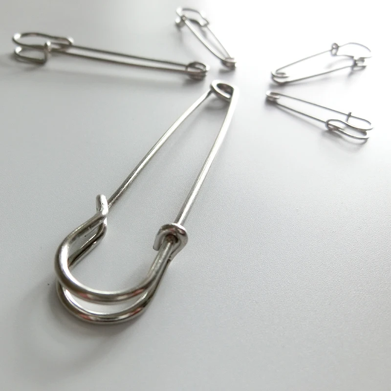 30 Pcs/Set Large Metal Safety Pins Silver Color Pins for Jewelry Crafts DIY Sewing Tools Accessory Apparel Accessories Pins