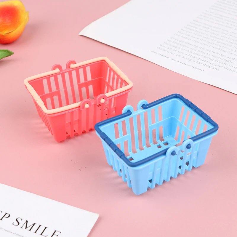 1/2/3 Pcs Shopping Basket Toys Kids Mini Supermarket Shopping Hand Basket Model DollHouse