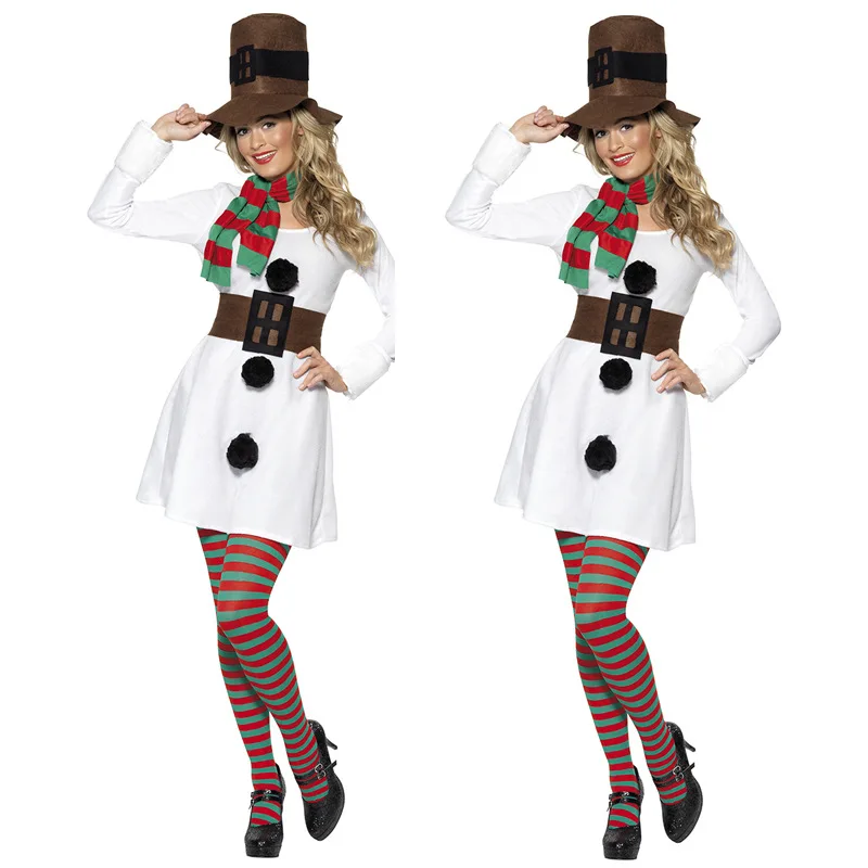 Christmas Couple Stage Performance Play Snowman Adult  Female  Costume