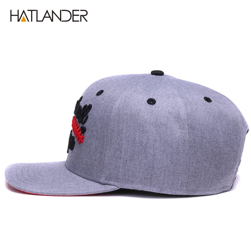 HATLANDER Original semi curved snapback caps MOM baseball cap DAD basketball cap couples grey hip hop cap hat bone sports hats