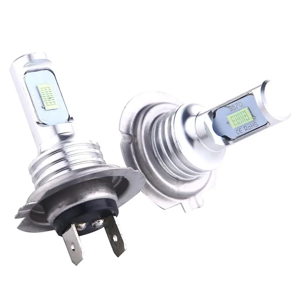 2Pcs H4 H7 H11 Universal 6500K Motorcycle Headlight Fog Light Lamp CSP LED Bulb Hi-Lo Beam Wireless Direct Install