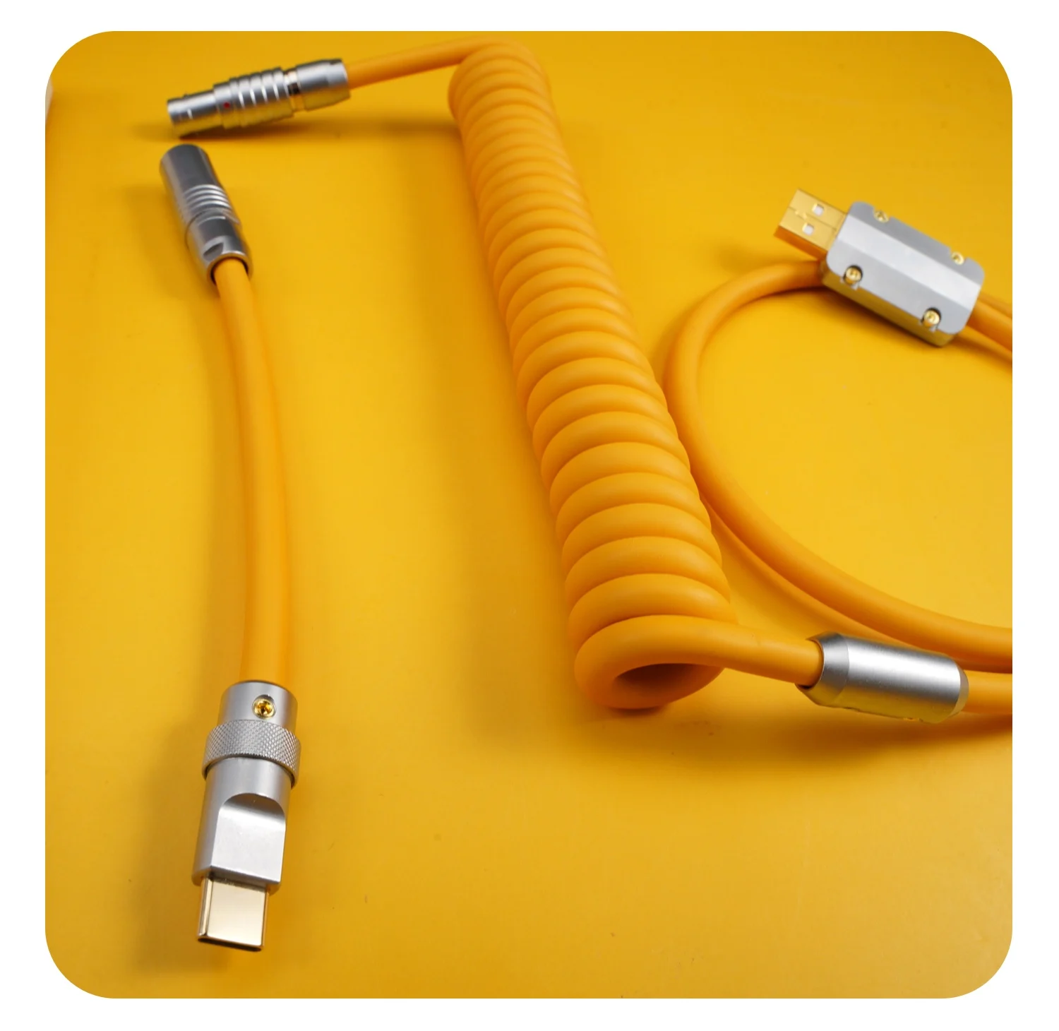 GeekCable manual customized mechanical keyboard data cable super elastic line rubber electrophoresis yellow