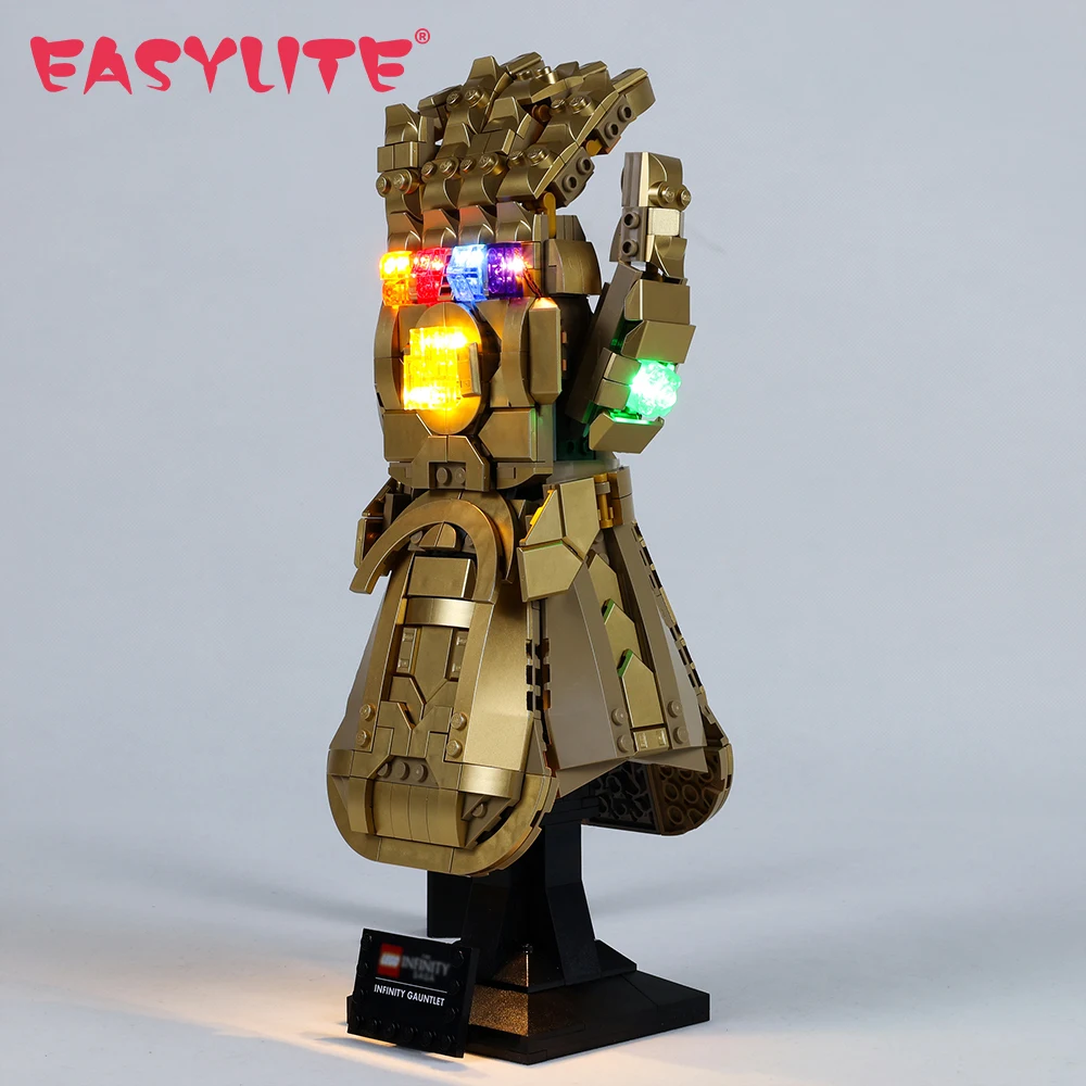 EASYLITE No Building Blocks LED Light Set For 76191 Infinity Gauntlet Gloves Collectible Model Bricks DIY Toys Only Lighting Kit