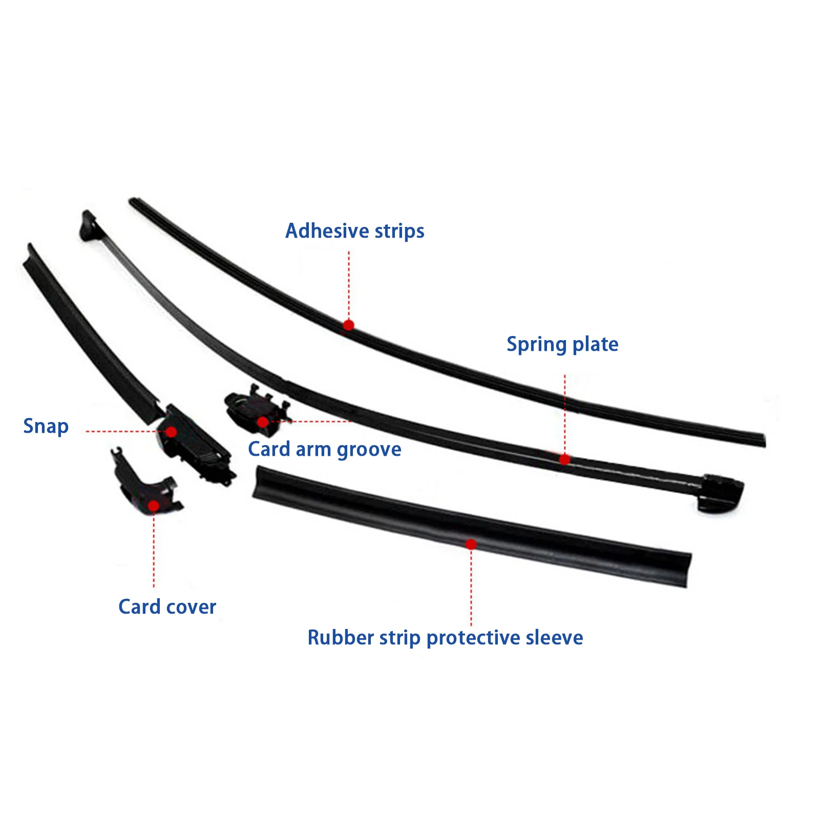 Car Windshield Wiper Blades U-type Car Wiper Bladeless Wiper Hook Wiper Frameless Bracketless Car Wipers 16 18 20 22 Convenient