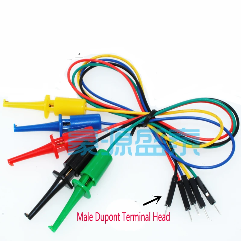 10PCS/Lot Test Hook To Male/Female Head DuPont Transistor Tester For Electrical Test Work Hook Type Test Clip Instrumentation