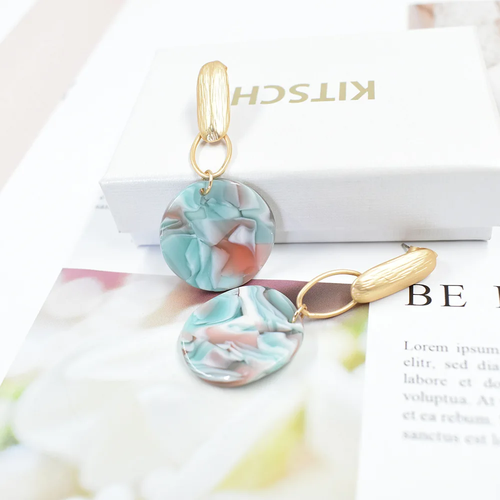 Big Round Acrylic Dangle Drop Earrings For Women Boho 2026 Fashion Acetate Earrings Bohemian Luxury Trendy Accessories